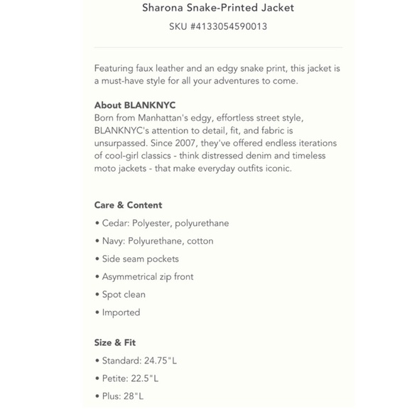 Anthropologie [BLANKNYC] Sharona Brown Snakeskin Print Faux Leather Jacket | XS - Picture 8 of 8